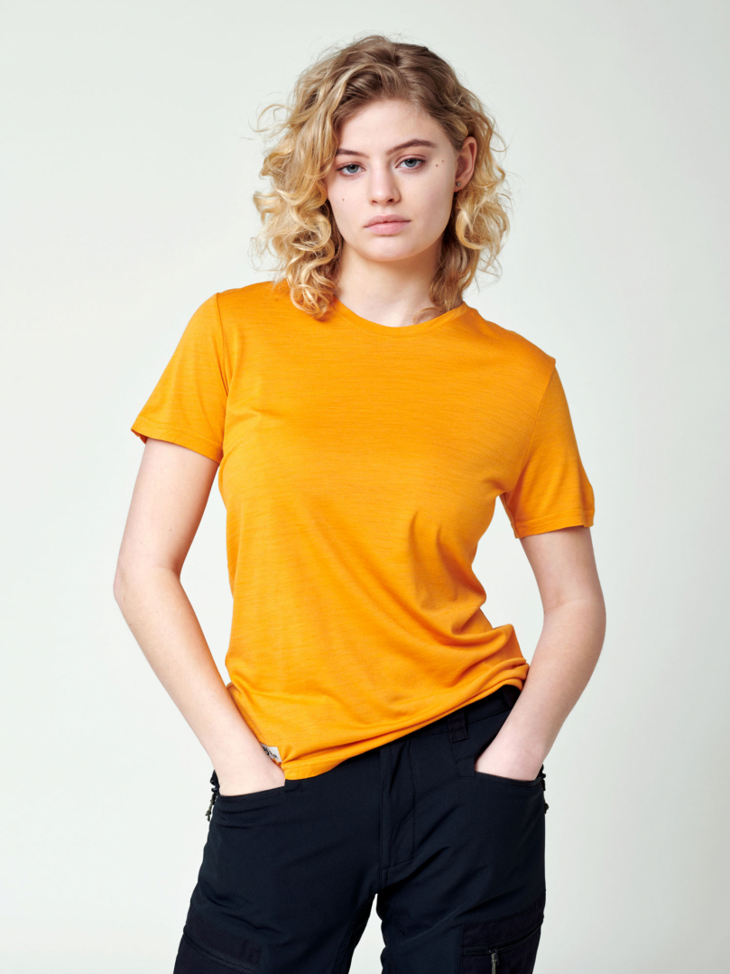 Women's Merino T-shirt - Orange i gruppen Dam / Tröjor - Dam / T-shirt - Dam hos Röyk (227340_r)