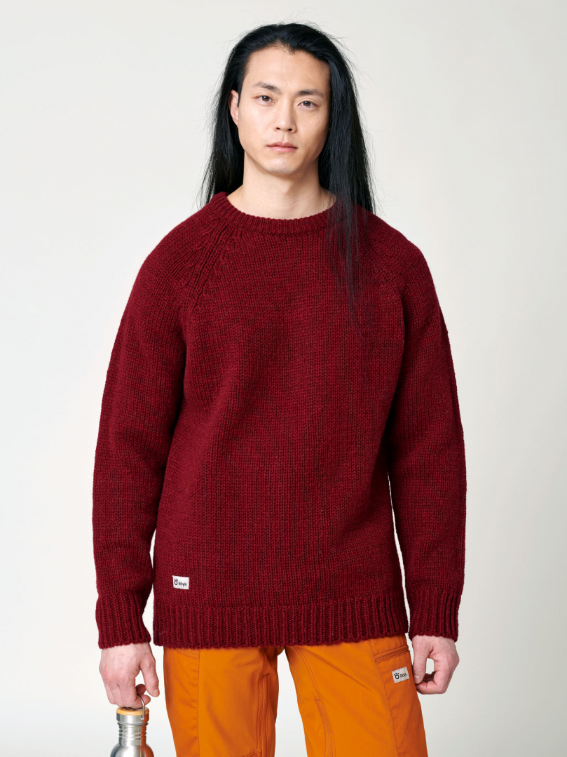 Men's Norrby Wool Sweater - Red Wine i gruppen Herr / Tröjor - Herr / Stickat - Herr hos Röyk (11003241_r)