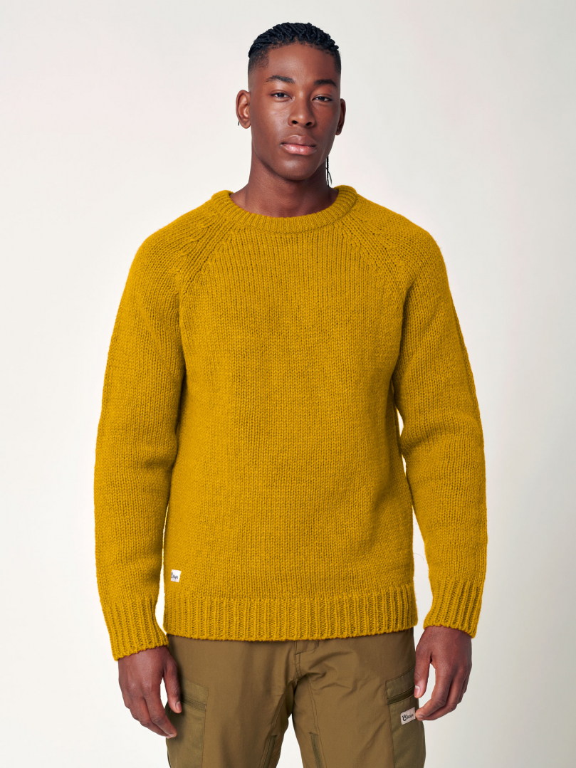 Men's Norrby Wool Sweater - Yellow Fall i gruppen Herr / Stickat hos RÖYK (1100861_r)