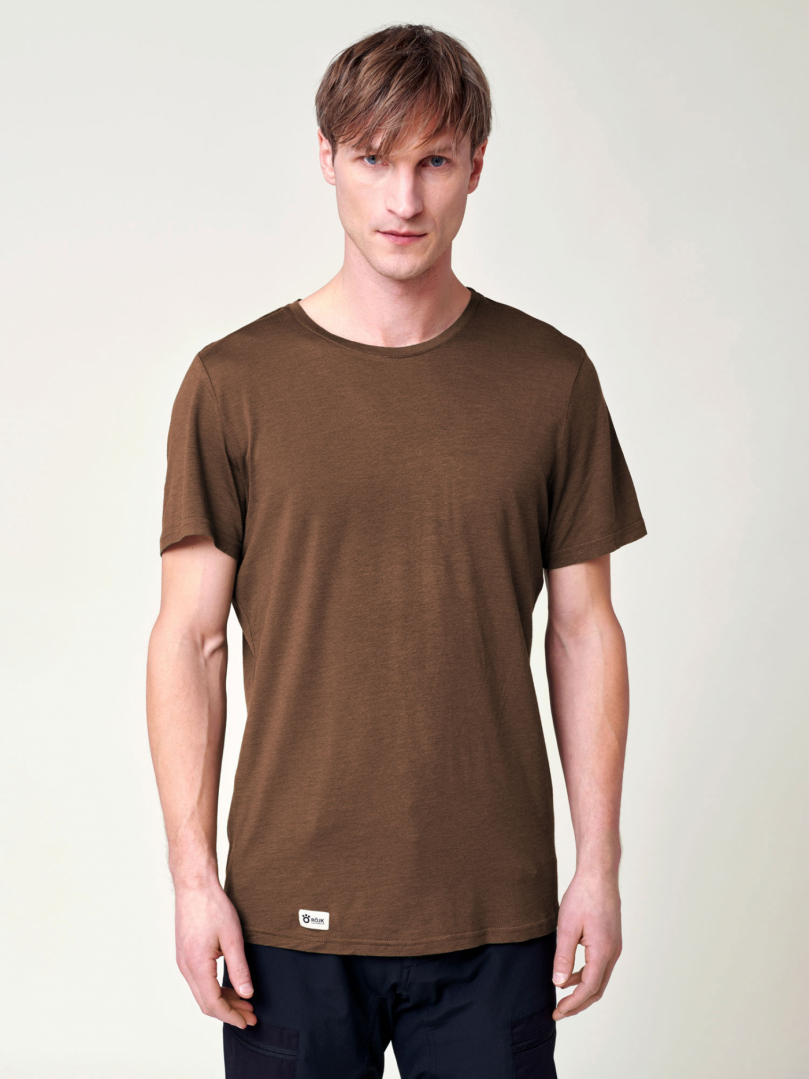 Men's Merino T-shirt - Brown i gruppen Herr / T-shirts hos RÖYK (111501_r)