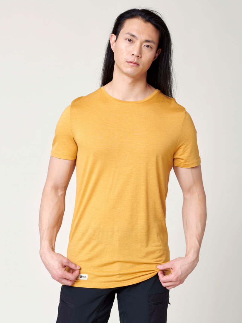 Men's Merino T-shirt - Yellow Bronze i gruppen Herr / T-shirts hos RÖYK (113861_r)