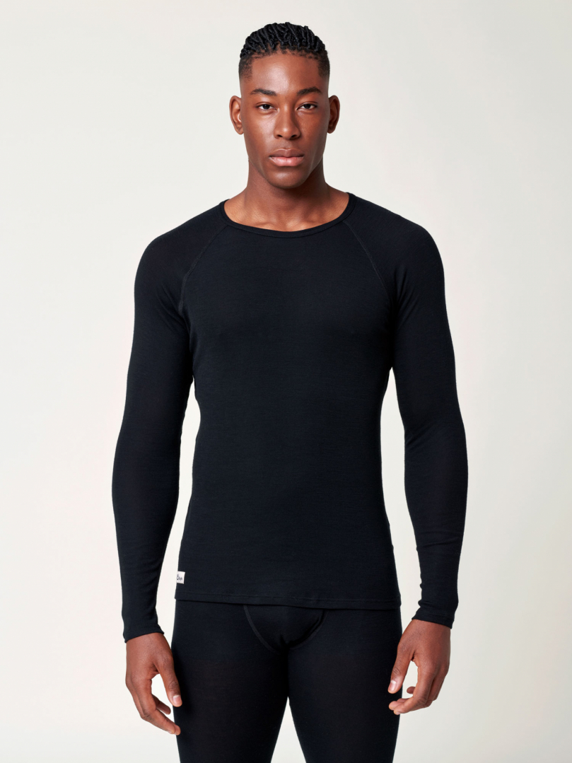 Men's Merino/Bamboo Sweater - Black i gruppen Herr / Underställ hos Röyk (1141081_r)