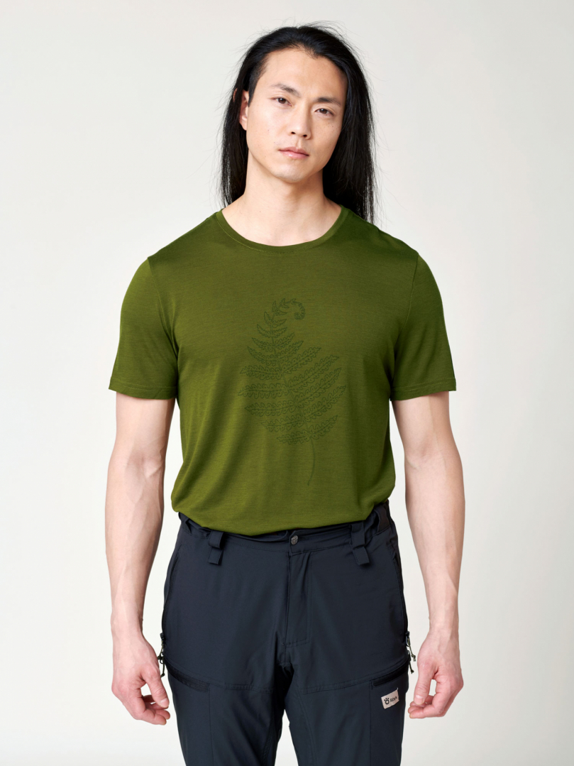 Men's Merino T-shirt - Green Fern i gruppen Herr / T-shirts hos RÖYK (1855851_r)