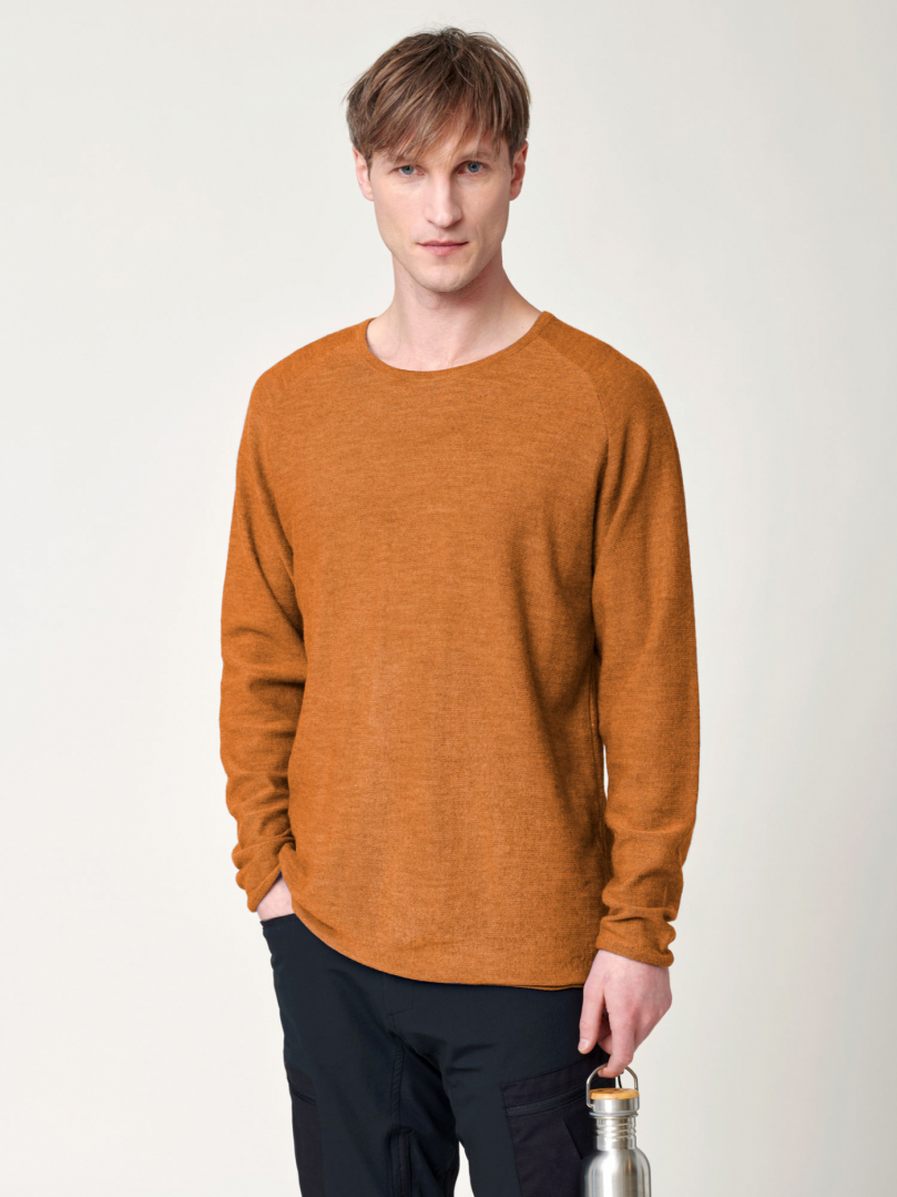 Men's Stray Merino Sweater - Burnt Orange i gruppen Herr / Stickat hos RÖYK (18727341_r)