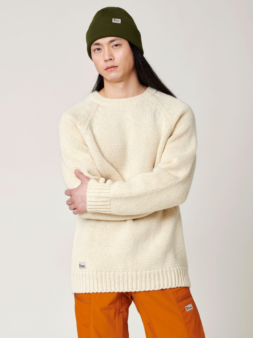 Men's Norrby Wool Sweater - Natural White i gruppen Herr / Tröjor - Herr hos Röyk (19911_r)