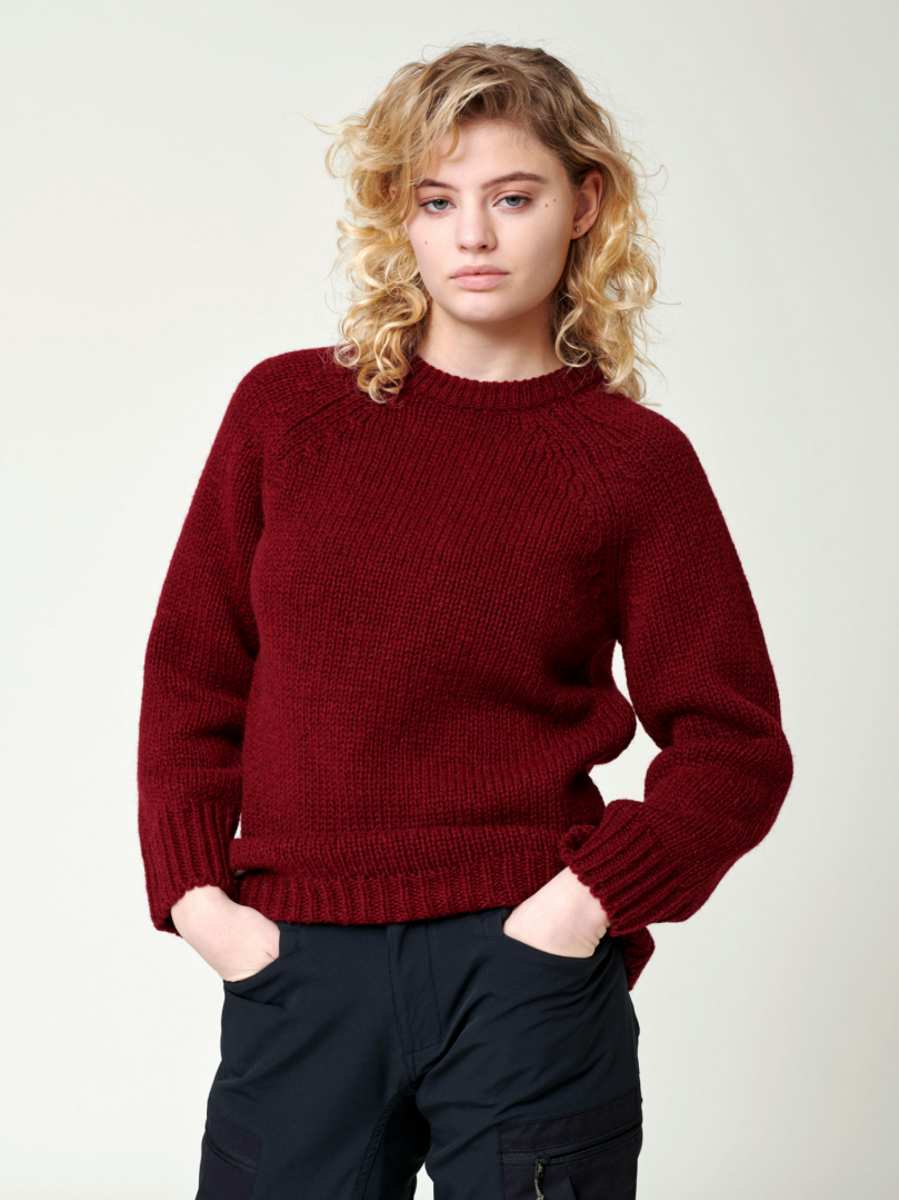 Women's Norrby Wool Sweater - Red Wine i gruppen Dam / Stickat hos RÖYK (21003240_r)