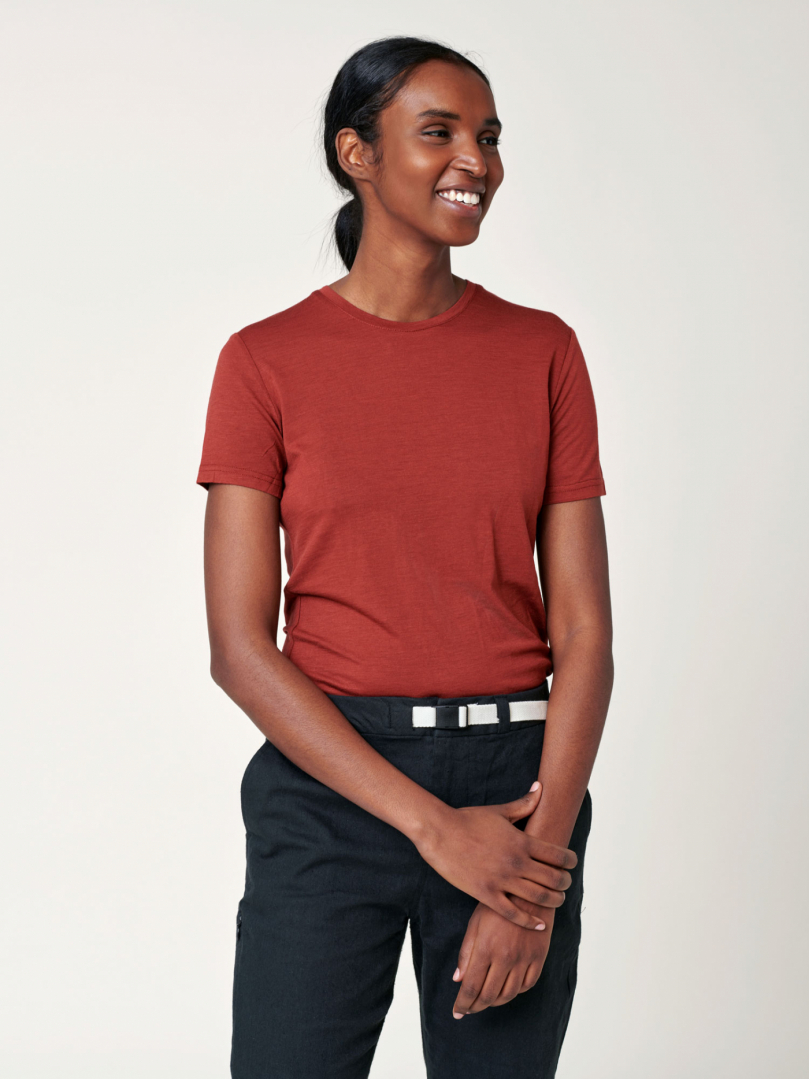 Women's Merino T-shirt - Rusty Red i gruppen Dam / Tröjor - Dam / T-shirt - Dam hos Röyk (221660_r)