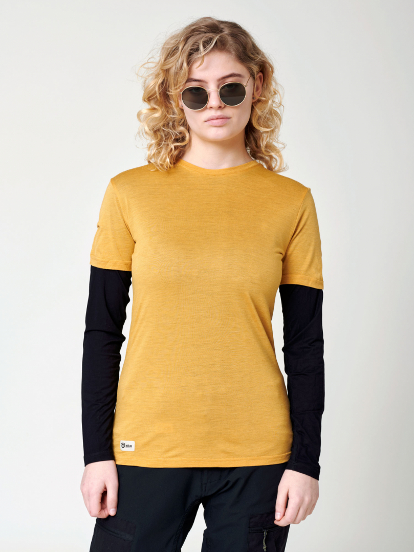 Women's Merino T-shirt - Yellow Bronze i gruppen Dam / Tröjor / T-shirt hos Röyk (223860_r)