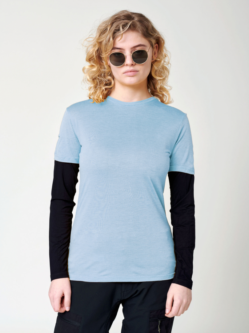 Women's Merino T-shirt - Light Blue i gruppen Dam / Tröjor - Dam / T-shirt - Dam hos Röyk (2243190_r)