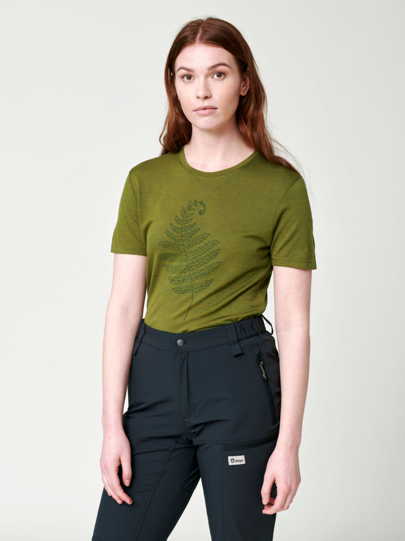 Women's Merino T-shirt - Green Fern i gruppen Dam / T-shirts hos RÖYK (2855850_r)