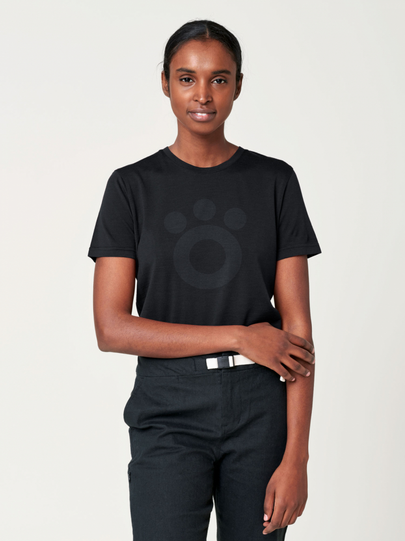Women's Merino T-shirt - Big Black Logo i gruppen Dam / T-shirts hos RÖYK (2855880_r)
