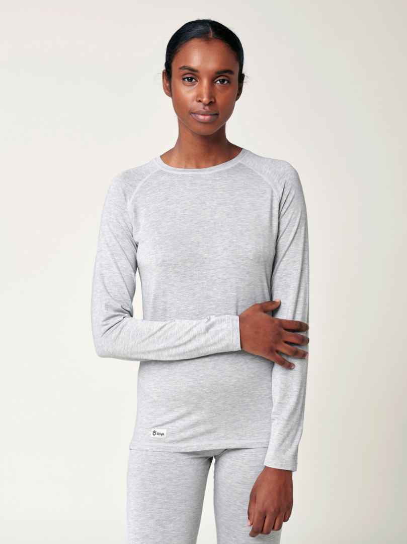 Women's Bamboo Sweater - Grey Marl i gruppen Dam / Underställ - Dam hos Röyk (2941290_r)